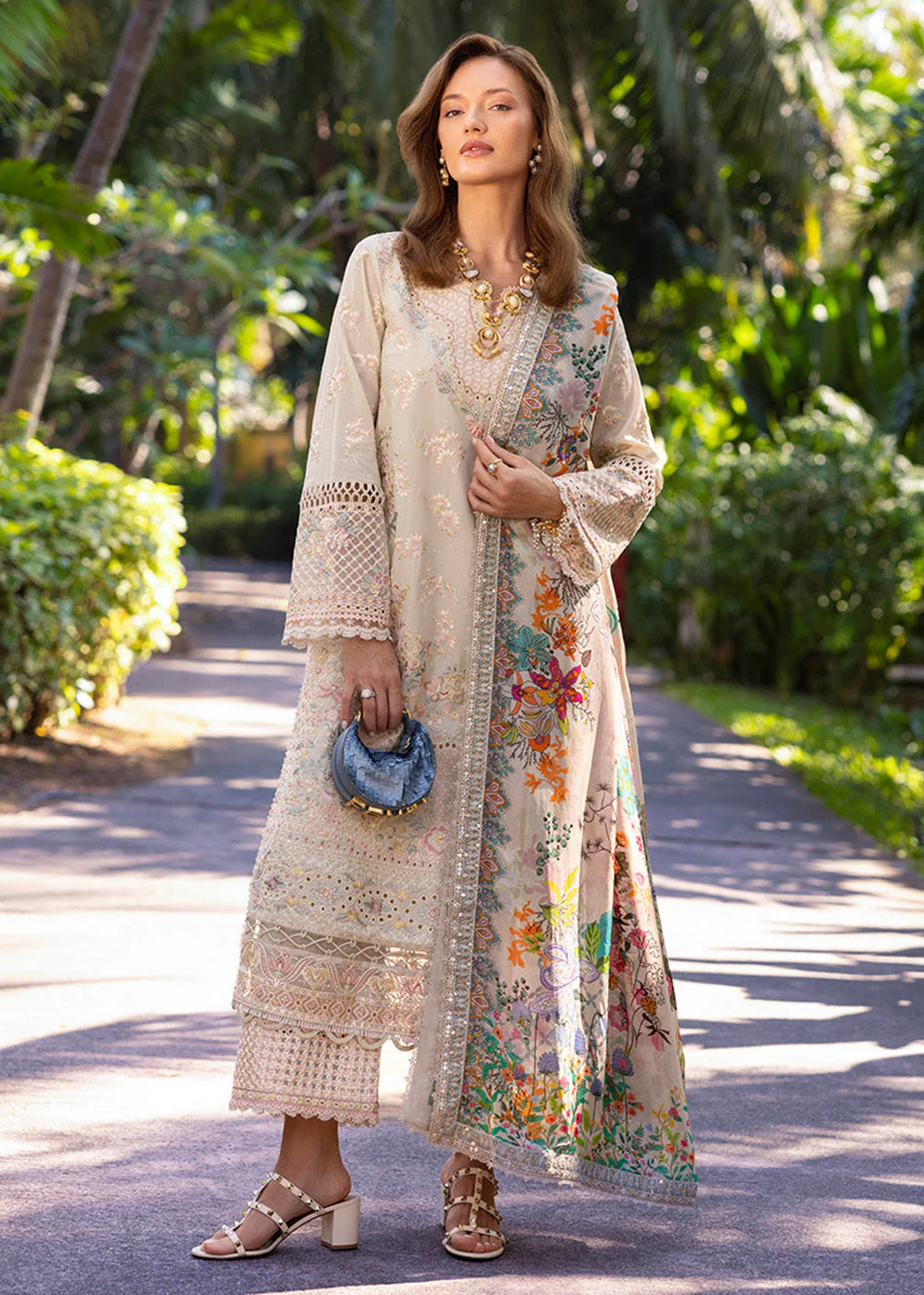 Zinnia Unstitched Luxury Lawn '25 by Faiza Saqlain | Delilah