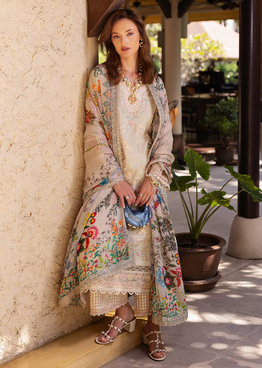 Zinnia Unstitched Luxury Lawn '25 by Faiza Saqlain | Delilah - Image 3
