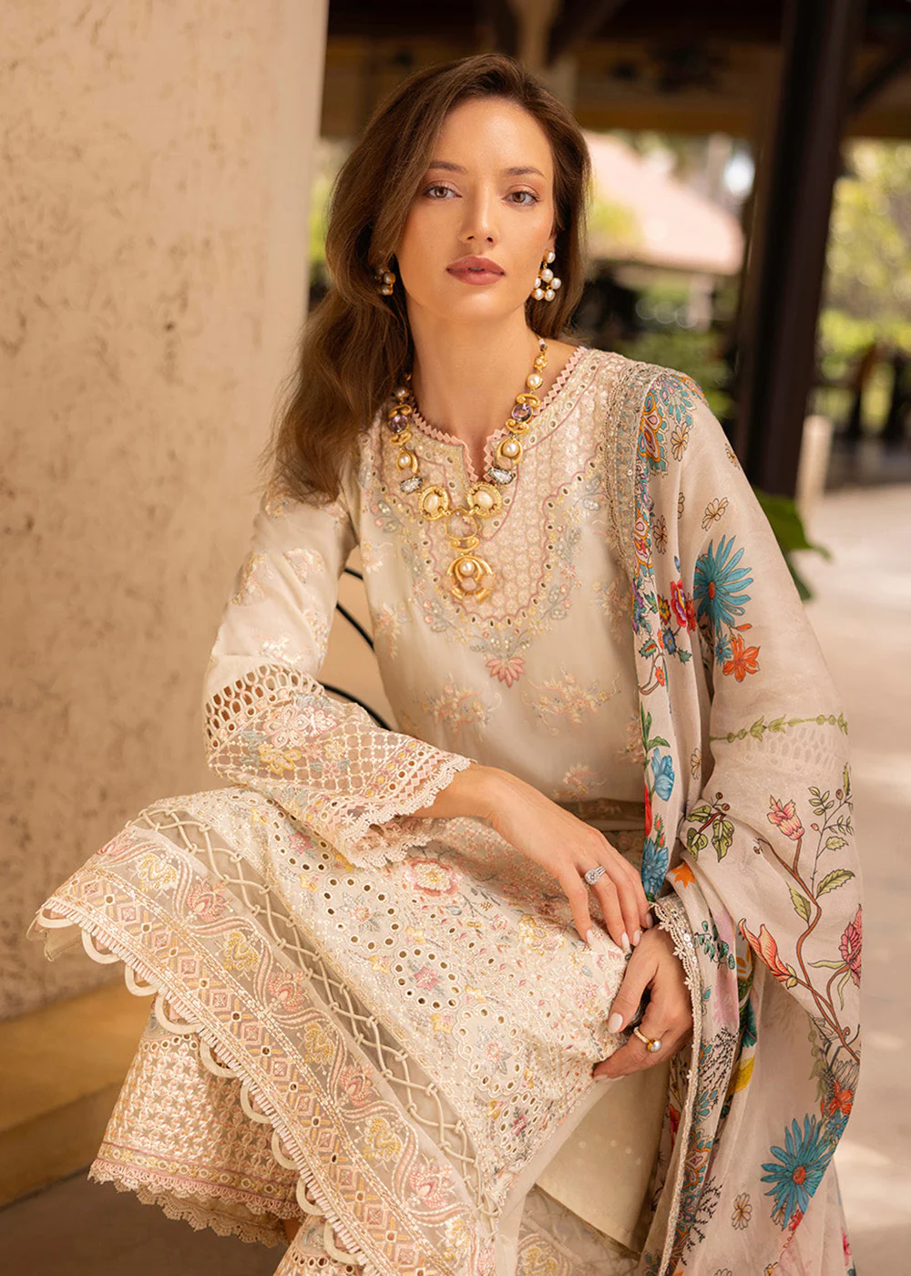 Zinnia Unstitched Luxury Lawn '25 by Faiza Saqlain | Delilah - Image 5