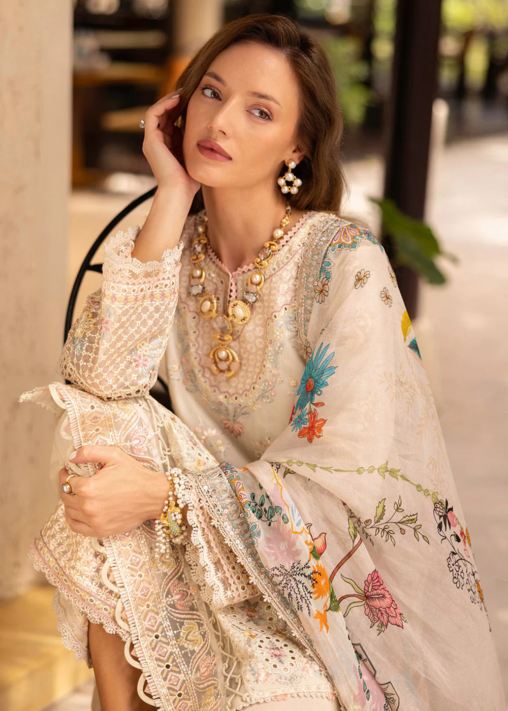 Zinnia Unstitched Luxury Lawn '25 by Faiza Saqlain | Delilah - Image 6