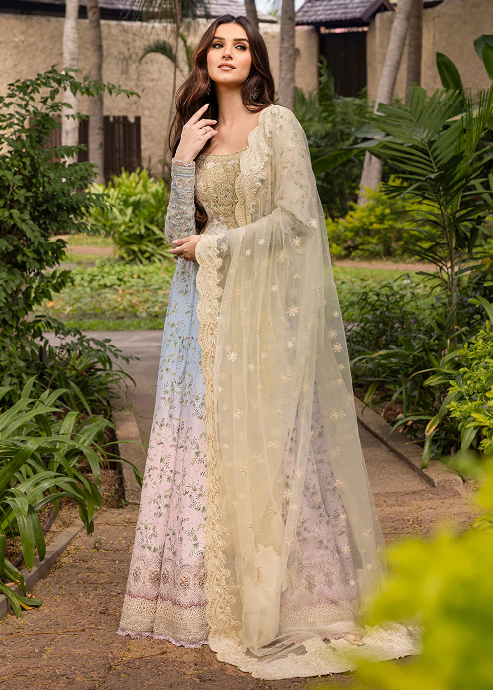 Zinnia Unstitched Luxury Lawn '25 by Faiza Saqlain | Freesia