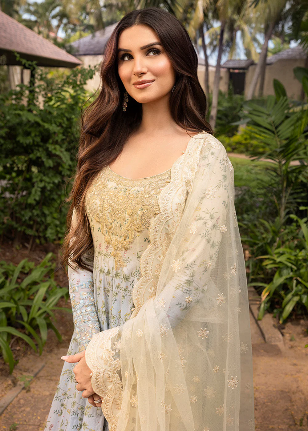 Zinnia Unstitched Luxury Lawn '25 by Faiza Saqlain | Freesia - Image 4