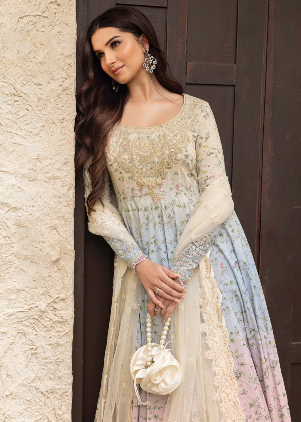 Zinnia Unstitched Luxury Lawn '25 by Faiza Saqlain | Freesia - Image 5