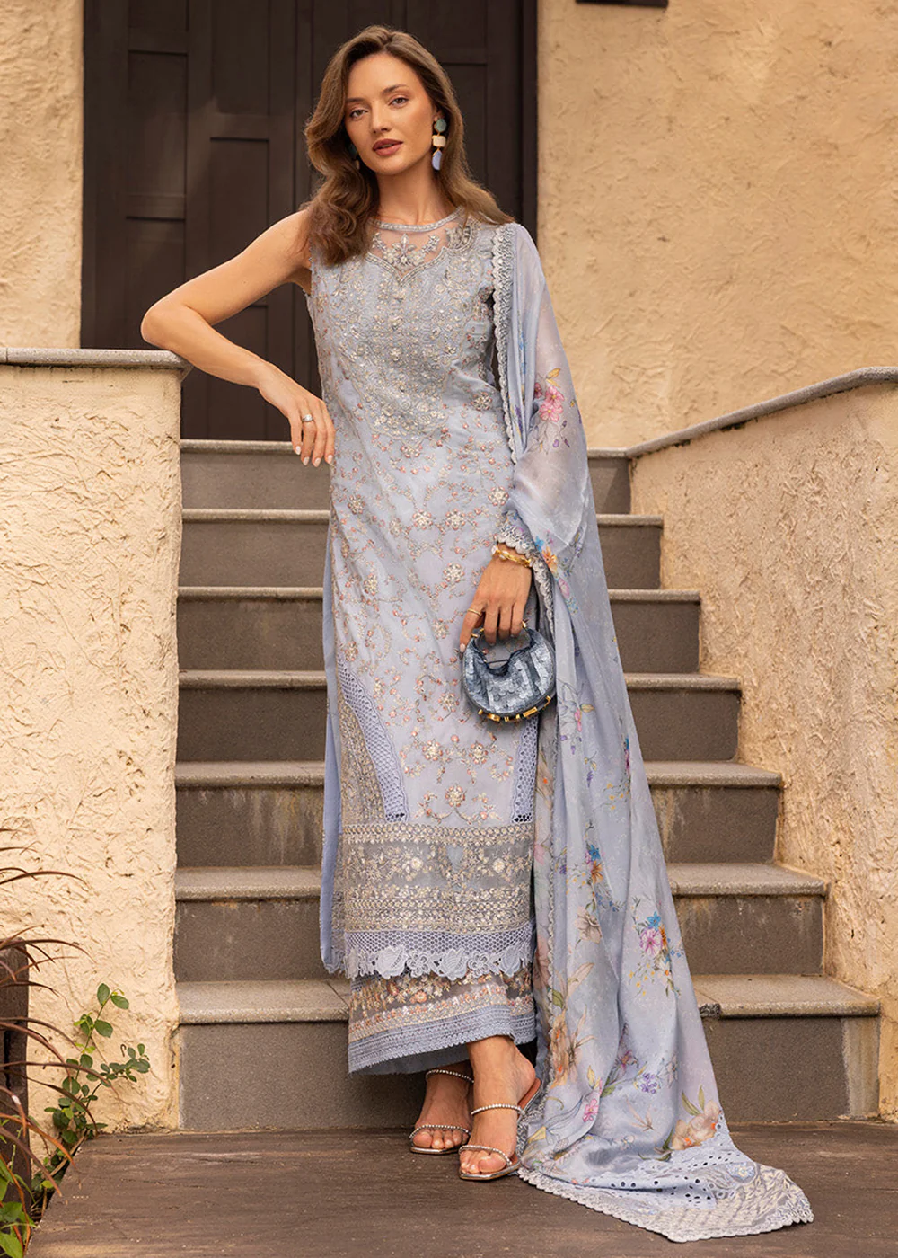 Zinnia Unstitched Luxury Lawn '25 by Faiza Saqlain | Liana - Image 7