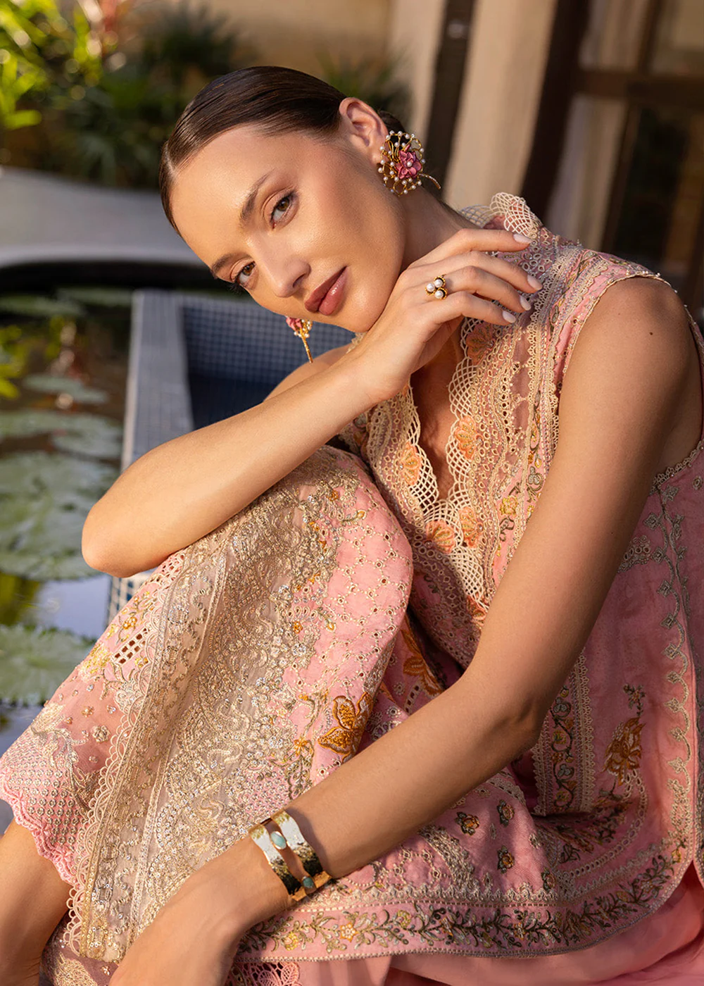 Zinnia Unstitched Luxury Lawn '25 by Faiza Saqlain | Peony - Image 5