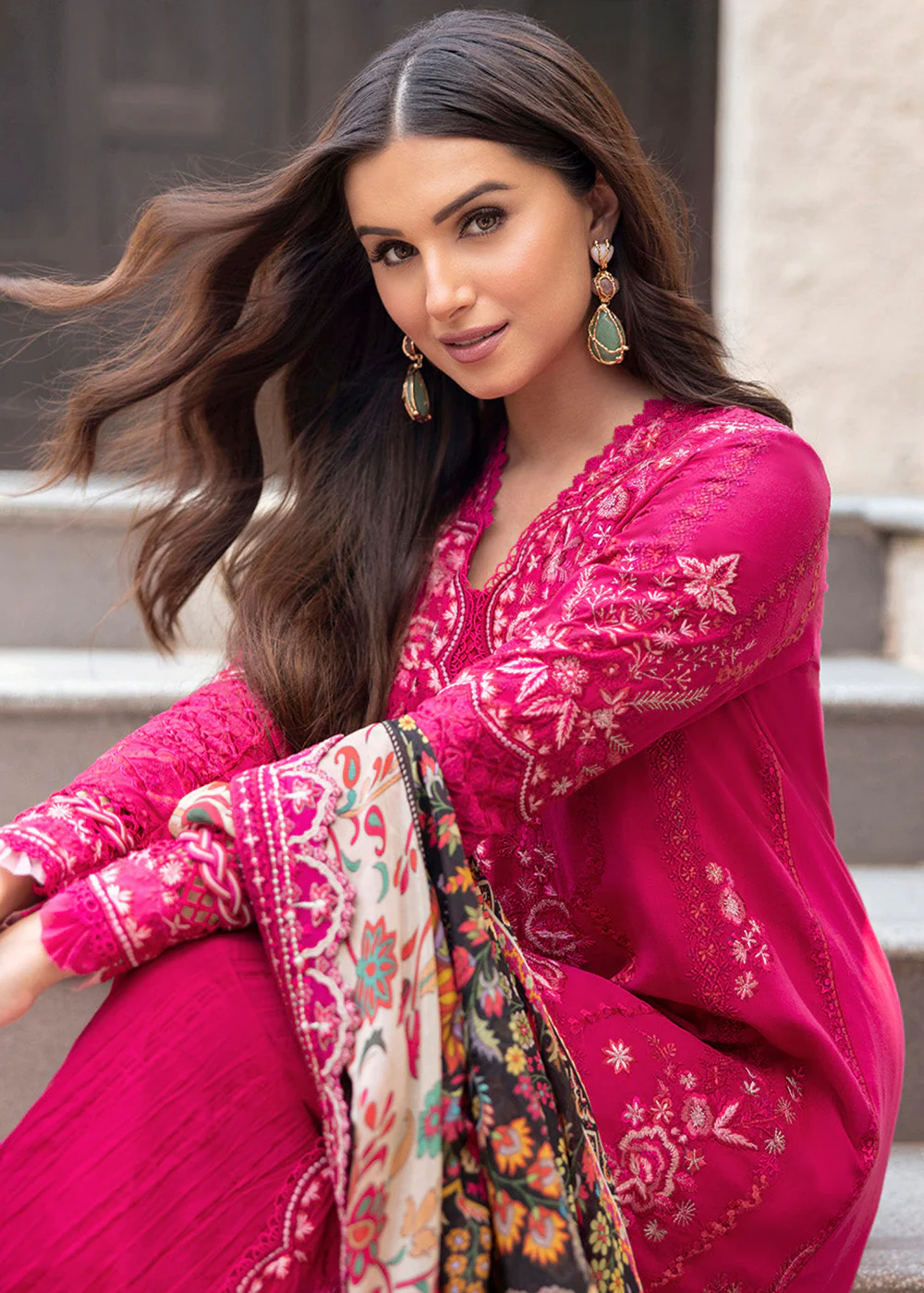 Zinnia Unstitched Luxury Lawn '25 by Faiza Saqlain | Varda - Image 4